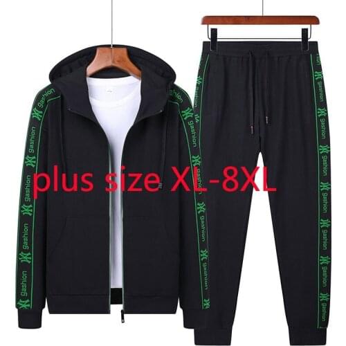 New Arrival Super Large High Quality Men Fashion Casual Spring And Autumn Hoodie Men Jacket+pants Plus Size XL-5XL 6XL 7XL 8XL