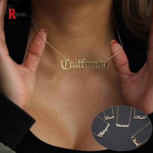 Customize Name Necklaces Women Chokers Stainless Steel Thick Metal Handwriting Signature Nameplate Initial Elegant Jewelry Gift