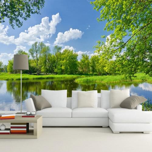 Custom Wall Mural Wall Painting 3D Blue Sky White Clouds Nature Scenery Wallpaper For Bedroom Walls Non-woven Wallpaper Wall 3D
