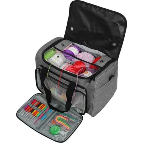 MLGB Portable Outdoor Travel Bag Yarn Wool Storage Bags Knitting Needles Sewing Supplies Bag DIY Household Organizer