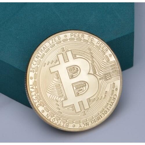 50pcs Gold-Plated Bitcoin Coins 2.5mm Thick Artwork Can Collect Physical Metal Coins Commemorative Coins And Acrylic Boxes