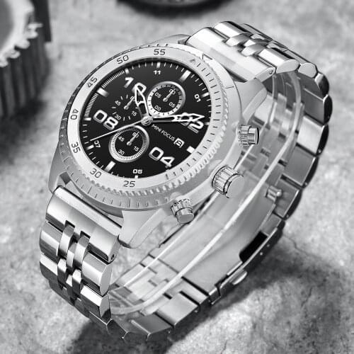 MINI FOCUS Sports Mens Watches Top Brand Luxury Stainless Steel Watches Men Multifunction Waterproof Quartz Watches Relogios