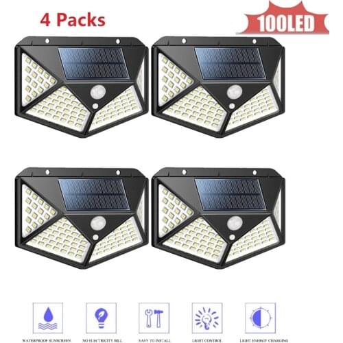 100LED Solar Light power garden Lamp solar lighting warm white pole PIR Motion Sensor Waterproof for Outdoor,street,wall,yard 4