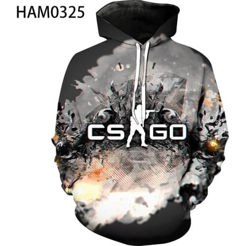2021 spring and summer new CS go 3D printing Youth Popular Hoodie Boys and girls casual cartoon cartoon cool Sweatshirt