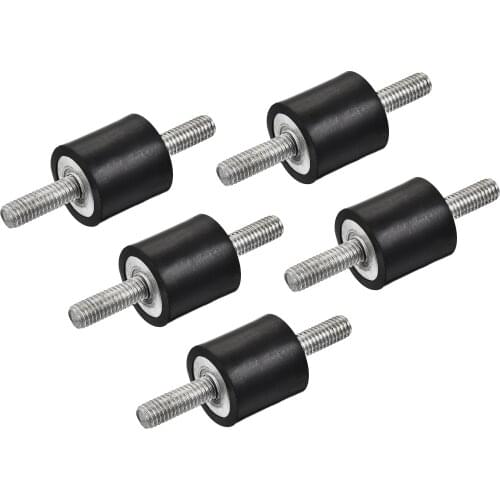 Uxcell M6 Rubber Mounts, 5pcs Male/Male Shock Absorber, D20mmxH20mm for Motor Generator Compressor Garage Reverse Pump