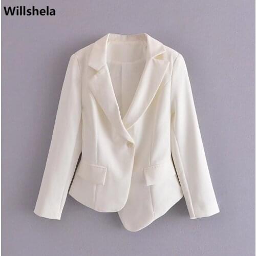 Женские пиджаки с коротким рукавом Willshela China At AliExpress