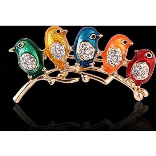 DIY Women Fantasy Colorful Bird Brooch Pin Bag Clothing Decoration Accessory Kid Cartoon Gifts New Arrival