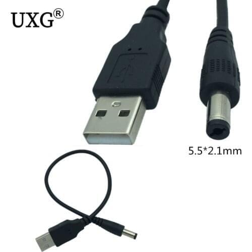 1pcs USB 2.0 Type A Male to DC 5.5 mm/2.1 mm 5 Volt DC Power Supply Socket Charging Adapter Connector Cable 25cm 1m 2m