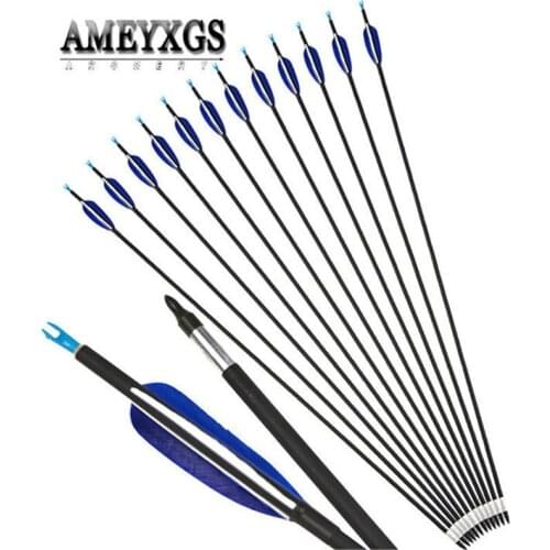 10pcs 32" Spine700 Carbon Fiberglass Arrow Turkey Arrow Feathers For Compound/Recurve Bow Hunting Shooting Archery Accessories