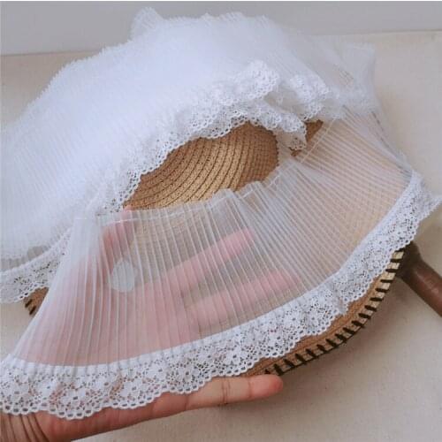 11cm wide white organza skirt collar cuffs curtains pleated lace accessories