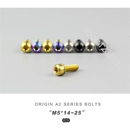 2pcs M5 x 14/16/18/20/25mm S-PARKS Titanium Cylindrical Head Torx Screws Bolts