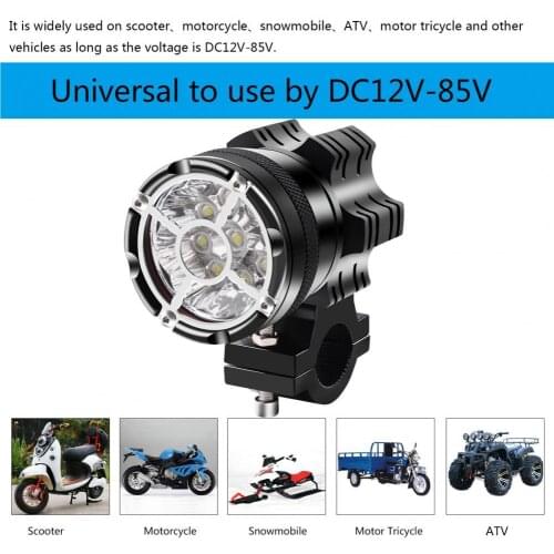 2Pcs Always Bright + Burst Flashing Motorcycle Headlights Waterproof Super Bright 9 LED Aluminium Alloy Headlamps with Harness