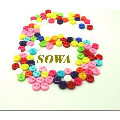 2016 Free shipping Wholesale 300Pcs 6mm Random Mixed 2 Holes Resin Sewing Buttons Scrapbooking