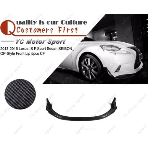 Carbon Fiber SB Style Front Lip with Canard & Cap Fit For 2013-2015 Lexus IS F Sport Sedan Front Lower Splitter Lip 5pcs