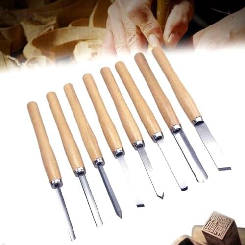 8/10/12pcs Gouge Lathe Chisel Woodworking Wood Tools Carving Turning Art Kit JA55