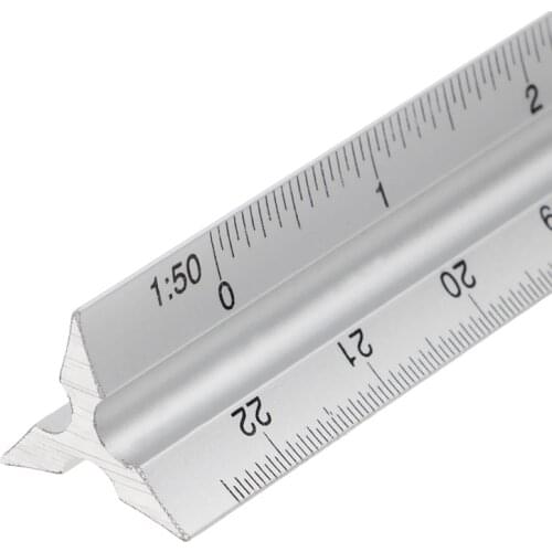 30cm Aluminium Metal Triangle Scale Architect Engineer Technical Ruler 12\" Dropshipping