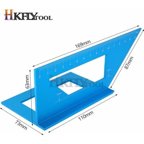 Aluminum Alloy Woodworking Ruler Multifunctional Square 45C 90 degree Gauge Rule 2colors Measuring Tools