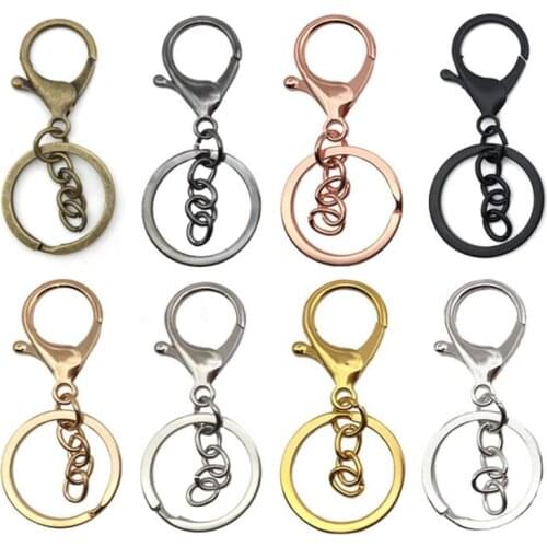 5pcs/lot Key Ring 30mm Keychain Lobster Clasp Key Hook Keyrings For Jewelry Making Finding DIY Key Chains Accessories