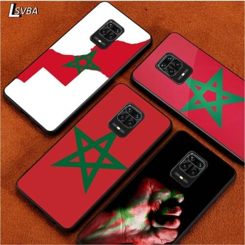 Black Soft Cover Flag of Morocco for Xiaomi Redmi Note 9 9S 8 8T 7 7S 6 5A 5 4X 4 Pro Max Prime Phone Case