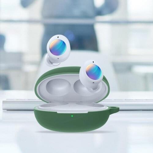 For Realme Buds Air2 Neo Wireless Silicone Headphone Sleeve Solid Color Cover Earphone Accessories With Carabiner