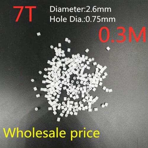 Wholesale 7T 7 Teeth Small Motors Engine Gears 0.3M 2.6MM 0.8mm R/c Spare Parts Access For Mini Drone Quadcopter Helicopter Toys