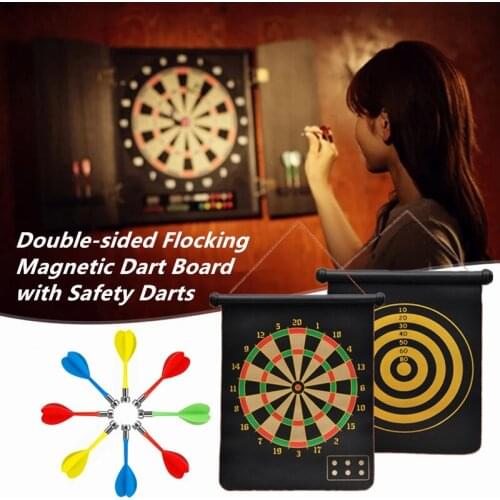 12/15/17inch Double-sided Magnetic Dart Board Set Home Wall Hanging Safety Darts Target Game