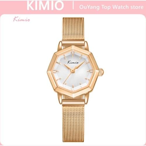 KIMIO Women Watch Fashion Creative Dial Fashion Ladies Watches 2021 Simple Clock Casual Dress Quartz Womens Watches Wristwatch