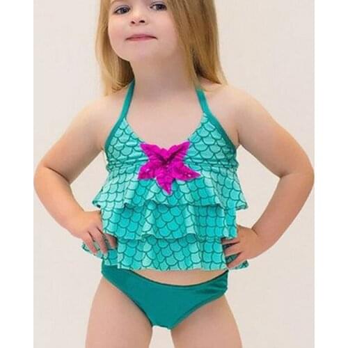 2021 Swimming Bathing Suit Swimsuit Summer Baby Girls Merimaid Swimwear Green Bikini Set