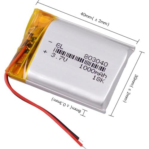 1000mah 3.7v 803040 lithium li polymer rechargeable battery for electronic book tablet toys Mobile Pocket replacement batteries