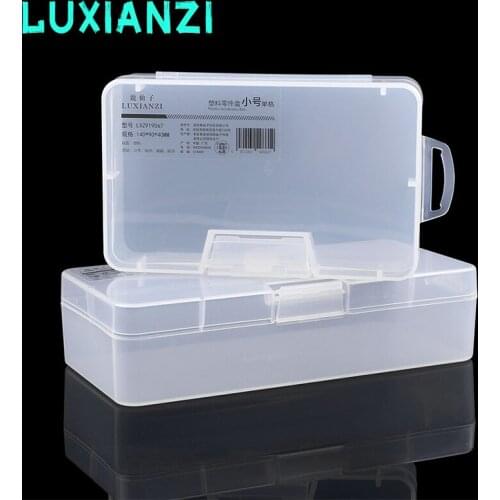 LUXIANZI Portable Plastic Storage Box For Jewelry Metal Parts Screws Hardware Tool Case Transparent Dustproof Organizer toolbox