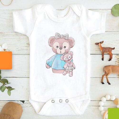 Summer Fashion Baby ShellieMay Disney Bear Graphic Toddler Romper Tops Base O-neck Infant Jumpsuit Funny Newborn Bodysuits