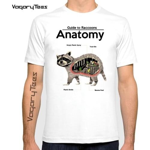 Vagarytees Anatomy Of A Raccoon Mens T Shirt Animals Cute Funny Tee Shirt Short Sleeve T-Shirts Present Clothes