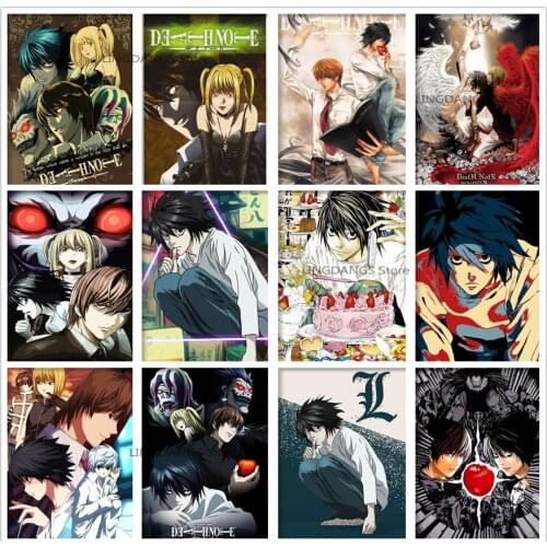 5d Diy Diamond Painting By Numbers Death Note Figure Anime Cartoon Poster Diamond Mosaic Cross Stitch Kits Art Home Decor Gift