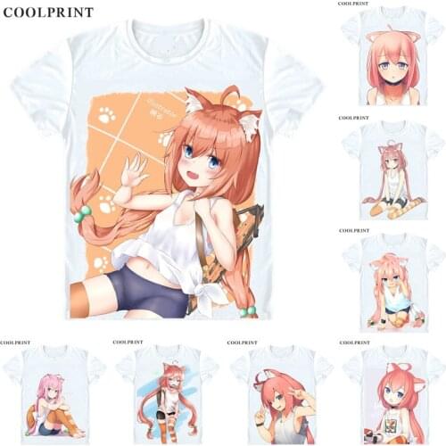 Nekomiya Hinata Hinata T Shirt Virtual Youtuber Vtuber Artificial Intelligence AI Custom T-Shirt Print Short Sleeve TShirts