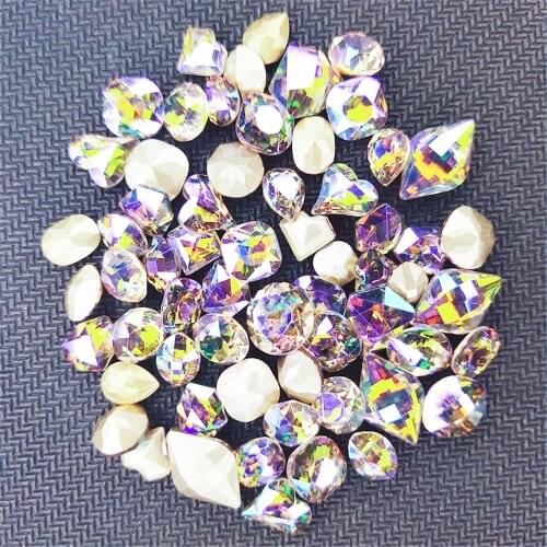Top Quality All Size Light Purple Shadow Glue On Rhinestone Glitter Glass Strass Sewing Fabric Garment Nail Art Decorations
