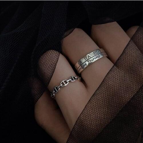 Simple Personality Desin Vintage Small Round Roman Numeral Letter Ring For Women Teens Fashion Jewlery