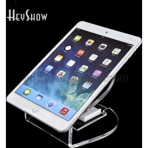 Transparent Acrylic Tablet Security Stand Ipad Display Burglar Alarm Charging Anti-Theft Holder Base For Andriod Apple Retail