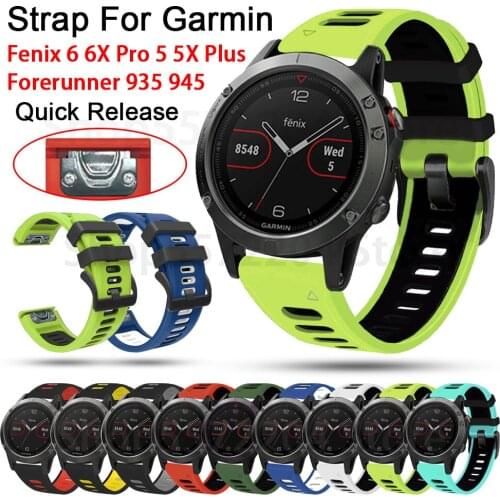 26 22mm Quick Fit Watchband For Garmin Fenix 6X Pro 5X 3 HR Enduro Silicone Easyfit Wrist Band for Garmin Fenix 6 6 Pro 5 5 Plus
