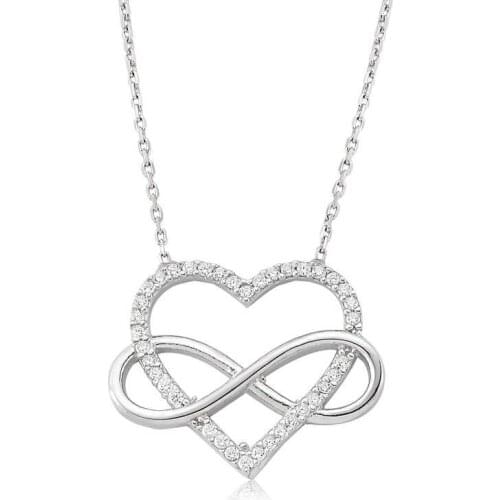 Tevuli 925 Sterling Silver Heart Infinity Ladies Necklace