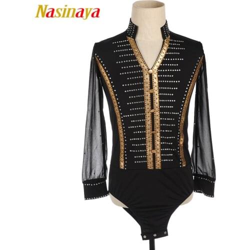 Nasinaya Boys Man Figure Skating Performance Clothing Customized Competition Ice Skating Leotard Kids Patinaje Gymnastics Black