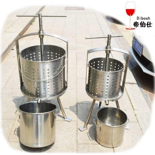 High Quality 304 Stainless Steel Hollow Barrel + Wine Barrel Separation Juice Oil Grape Press Machine Flitter S/M/L