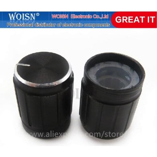 1Lot= 10 pair(20pcs) WH148 Shaft Amplifier Dual Stereo Potentiometer 3Pin 15mm + 13*17mm volume control knob black 10k 20k 50k