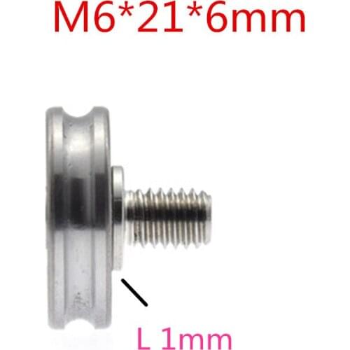1pcs 6*21*6mm M6*21*6mm 626 bearings, U grooved roller with groove, conductor groove wheel, 3 mm diameter track wheel