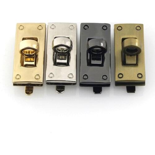 1pcs Metal Rectangle Turn Lock New Style Fashion Twist Lock Clasp Leather Craft Women Handbag Shoulder Bag Purse DIY Hardware
