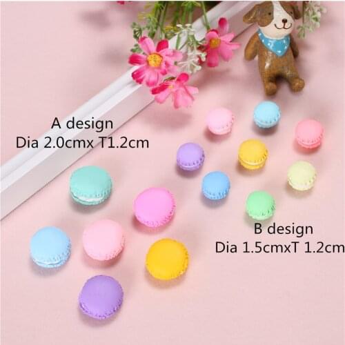 12pc/lot Clay Flatback Round Cabochon Fake Cream Macarons Sweet Food For Phone Shell Creative Display Craft Decoration Accessory