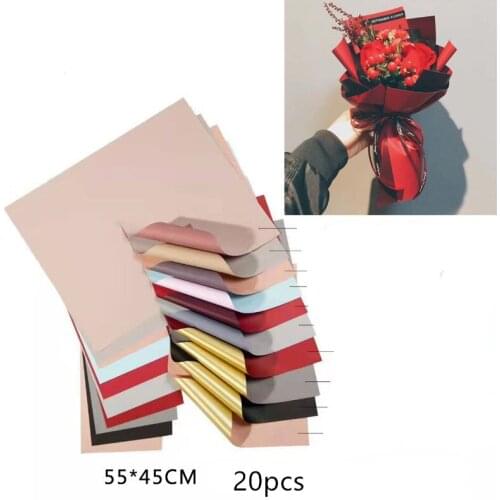 20pcs Mini Size Flower Wrapping Papers Waterproof Double Color Craft Papers Christmas Gift Packing Paper