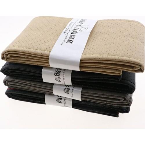 2017 skidproof breathable artificial leather DIY 38cm car steering wheel cover for Volkswagen vw POLO Tiguan Passat CC Golf