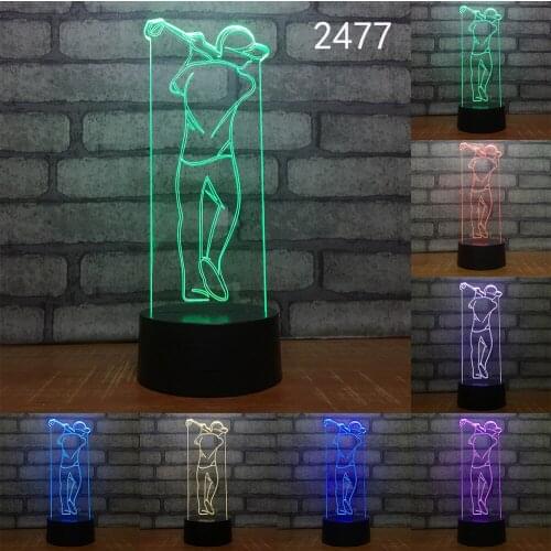 Playing Golf 3d Led Lamp 7 Colors Tee Up Led Night Lamps Touch Usb Table Lampara Baby Sleeping Nightlight Room Lamp Dropshipping