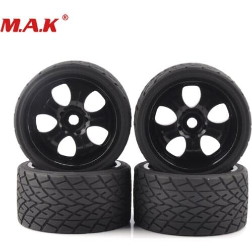 4pcs/set 17mm Hex Wheels Tires and Rims fit 1:8 RC Bigfoot On-Road Car Model Accessories