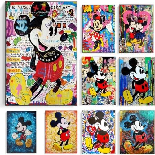 5D DIY Diamond Painting Colored Mickey Mouse Cross Stitch Full Square Drill Embroidery Handmade Home Decor Craft